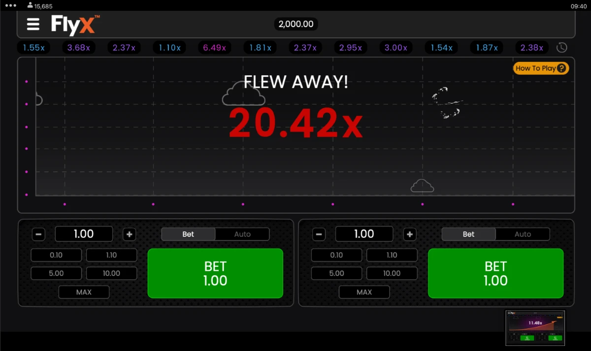 fly x buckstakes crash game preview 3