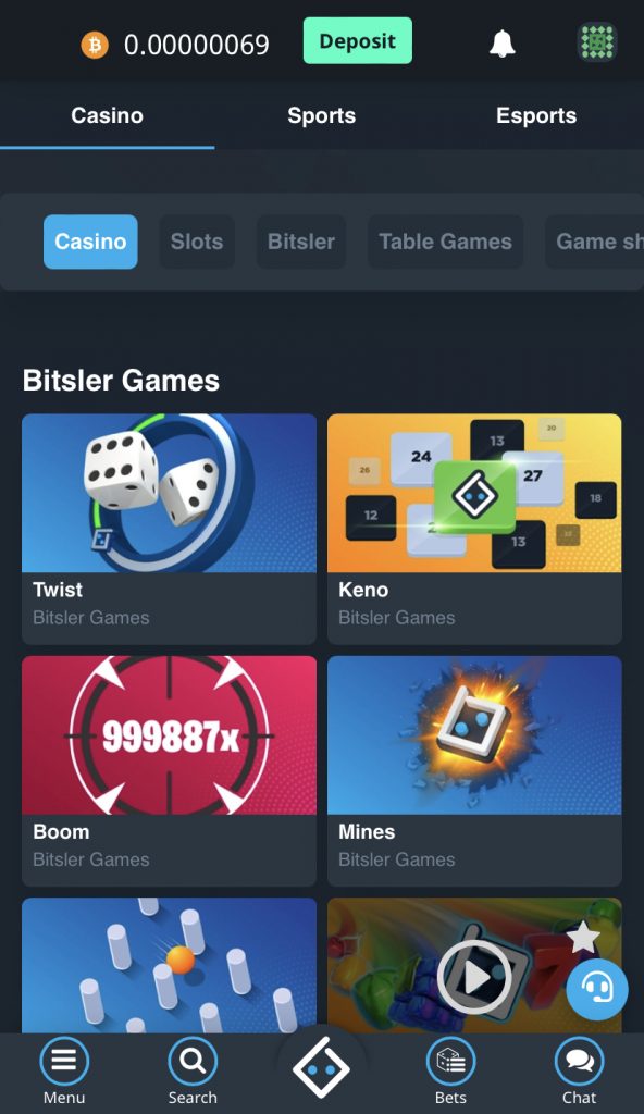 bitsler casino mobile