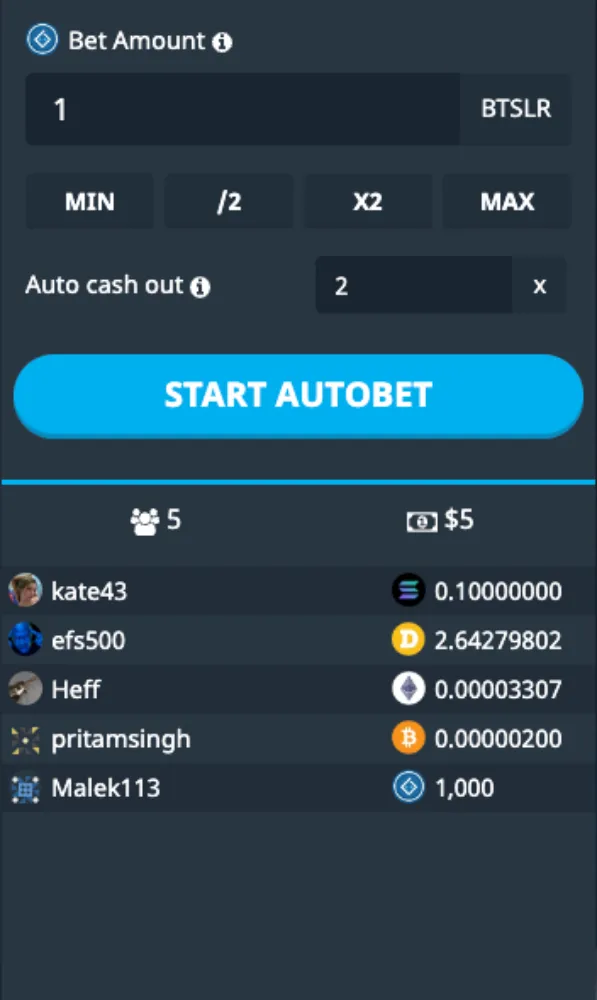 auto betting mode interface