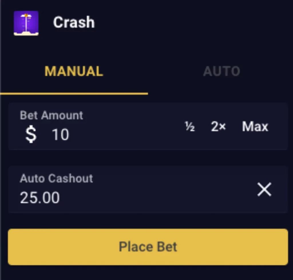 manual betting interface roobet crash