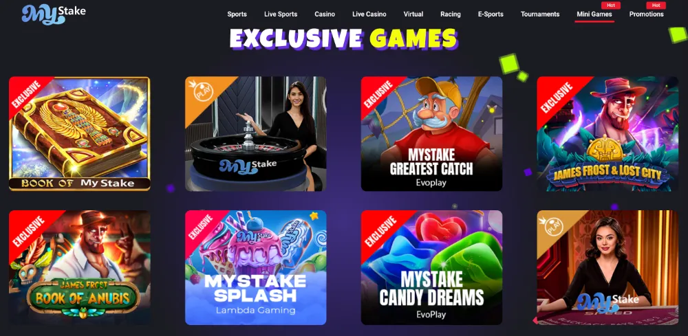 exclusive mystake games
