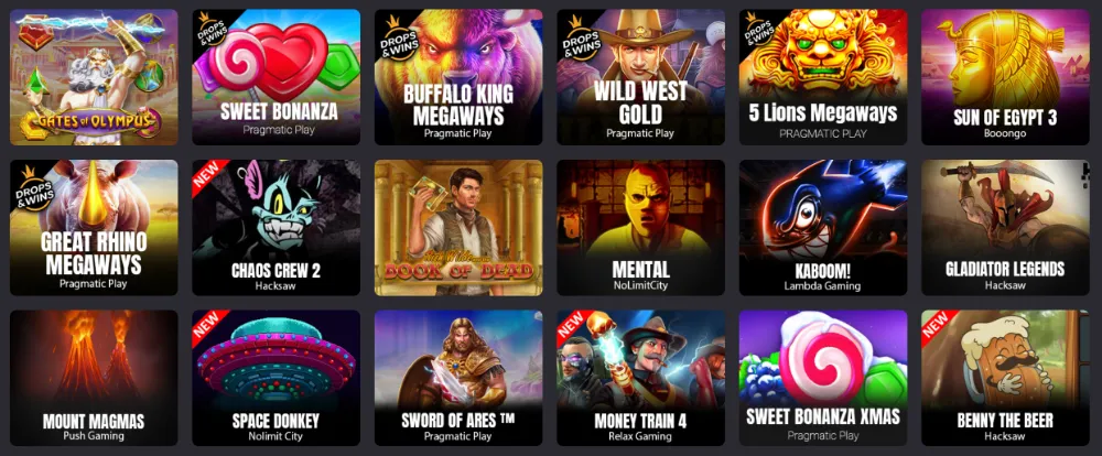 mystake slot game selection