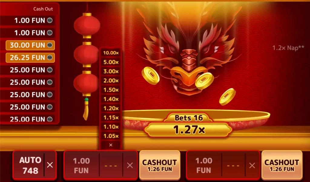 auto betting in Dragon's Crash by BGaming