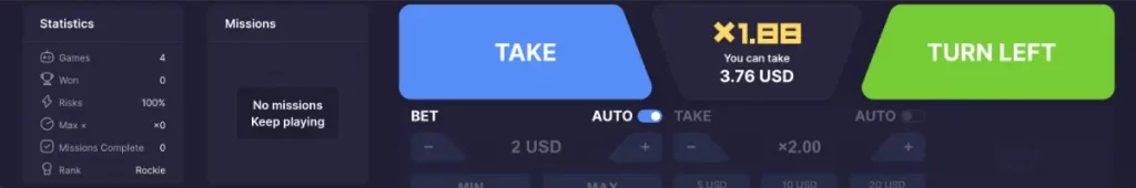 auto betting interface of need for x crash games