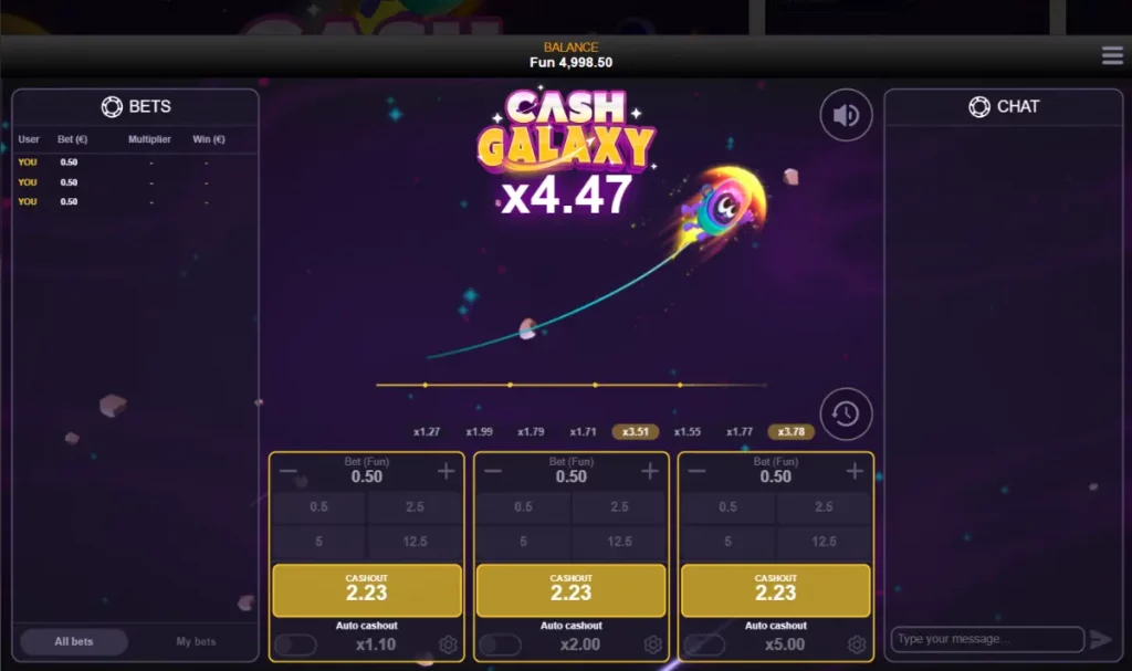 cash galaxy on desktop