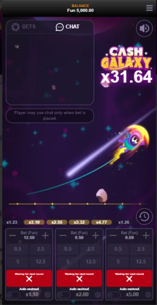 cash galaxy on mobile