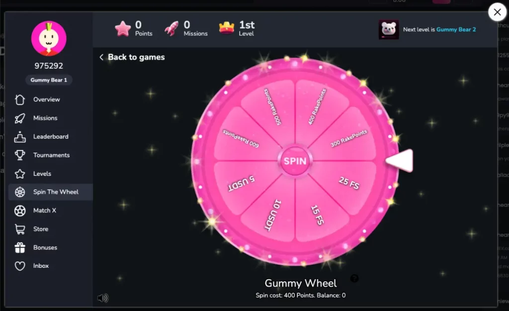 gummy wheel promotion at rakebit casino