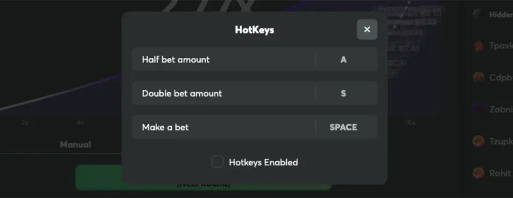 hotkey feature window