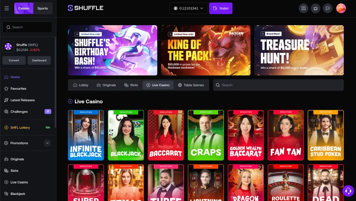 Shuffle Live Casino