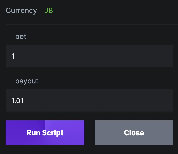 script settings